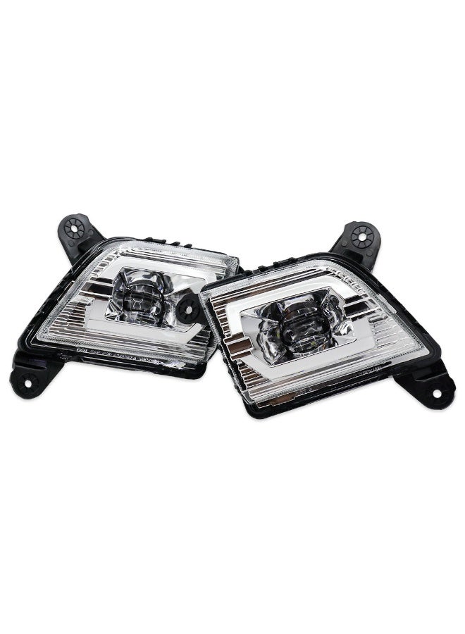 DLAA Pack of 2 Front LED Fog Lamp with Daytime Running Light, Wires & Push Button Suitable for Silverado 2019-ON | 1 Year International Warranty - Image 2